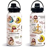 Christian Gifts for Women, Child of God 32oz Water Bottle with Lid, Inspirational Christmas Religions Faith Based Bible Verse Gift for Her, Birthday Thanksgiving Gifts for Mom Friends, 1 PCS