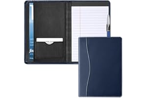 Gorbado Mini Padfolio/Junior Portfolio Folder Case, Business A5 Binder Organizer Notepad for Men Women, 5 x 8 Writing Pad Included, Navy Blue