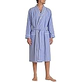 Latuza Men's Woven Cotton Robe Long Sleeves Bathrobe
