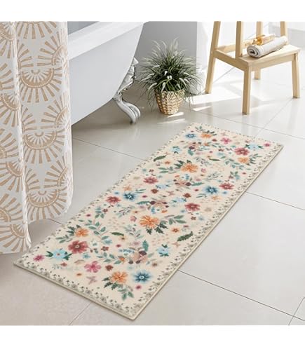 Uphome Alfombra De Baño Vintage, Color Gris, Antideslizante, Suave, Larga, Lavable A Máquina, Oriental Tradicional, Granja Uphome Alfombra De Baño Vintage, Color Gris, Antideslizante, Suave, Larga, Lavable A Máquina, Oriental Tradicional, Granja