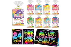 FEREDO KIDS Party Favors for Kids: 24 Pack Rainbow Scratch Art Notebook Students Classroom Gifts Bulk for Girls Boys Goodie Bags Stuffers, Return Gifts for Birthday Party Favors Bulk Kids Crafts