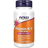 Now Foods Supplements Vitamin K2 mcg Menaquinone4 MK4 Supports Bone Health Veg Capsules, 100 Count
