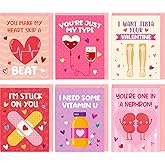Fancy Land 24 Pcs Medical Valentines Day Cards with Envelopes Valentines Cards for Nurse Doctor Healthcare Workers Pun