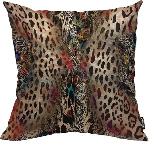 Amazon Com Mugod Leopard Print Decorative Pillow Case Abstract