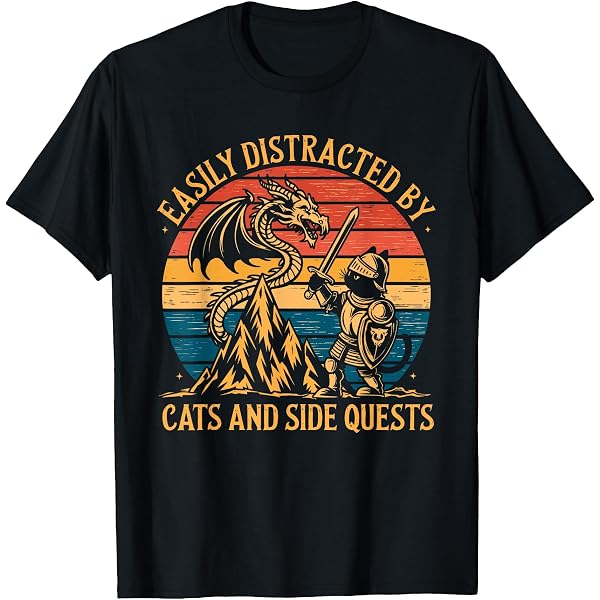 Vêtement Geek Quête Secondaire RPG Gamer D20 Cats Funny Side Quest Nerdy Hommes Femmes Enfants Coque Vetement Quête Secondaire