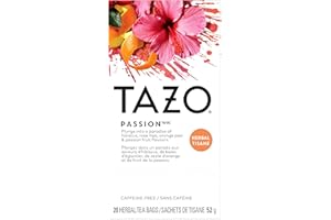 TAZO Passion Herbal Tea Bags, Hot or Iced, Caffeine Free, 20 Total Tea Bags