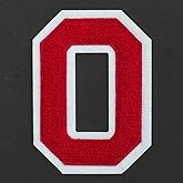 Letter O - Chenille Stitch Varsity Iron-On Patch by pc, 4-1/2", Red/White, TR-11648