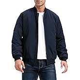 ULUSERN Men's Jackets-Bomber Jacket Fall Winter Warm Windbreaker Full Zip Casual Padded Coats