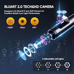 GREUNION Dual Lens Industrial Endoscope Camera with