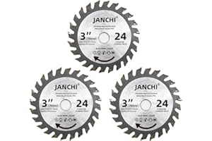 JANCHI 3Pack 3 Inch 24T Carbide Circular Saw Blade for Cuts Woods, Plastic, PCV, Acrylic, Aluminum, 7/16" Arbor Compatible with All Dremel Saw-MAX, Ultra-Saws, RotoZip Saws, Rigid 3" Multi-Material Saw
