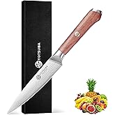 YOTSUBA Utility Knife,5 Inch Petty Kitchen Knife, Forged High Carbon German Steel chef knives, Paring knives, Full Tang & Razor Sharp Ergonomic Handle Design
