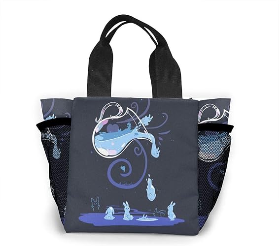 Amazon 水のウサギ トートバッグ おしゃれ レディース バッグ 買い物バッグ ランチバッグ エコバッグ ハンドバッグ トートバッグ