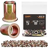 HANGLIFE Rivet Nut, 5/16"-18 UNC SAE Rivnut - Flat Head Nutserts, Zinc-Plated Carbon Steel Knurled Body Threaded Insert Nuts,