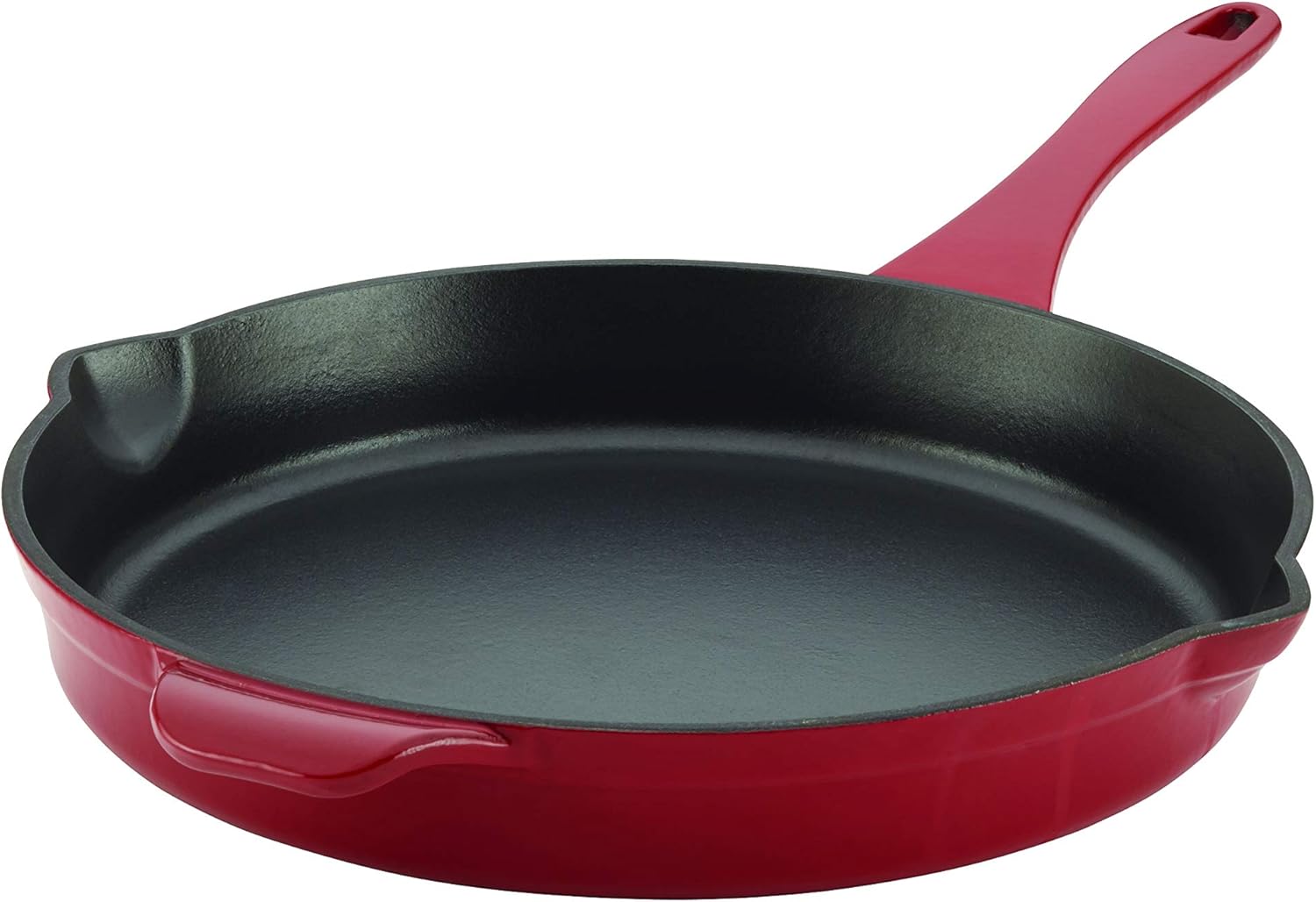 Anolon 46309 Vesta Cast Iron Cookware Skillet, 12", Paprika Red Amazon