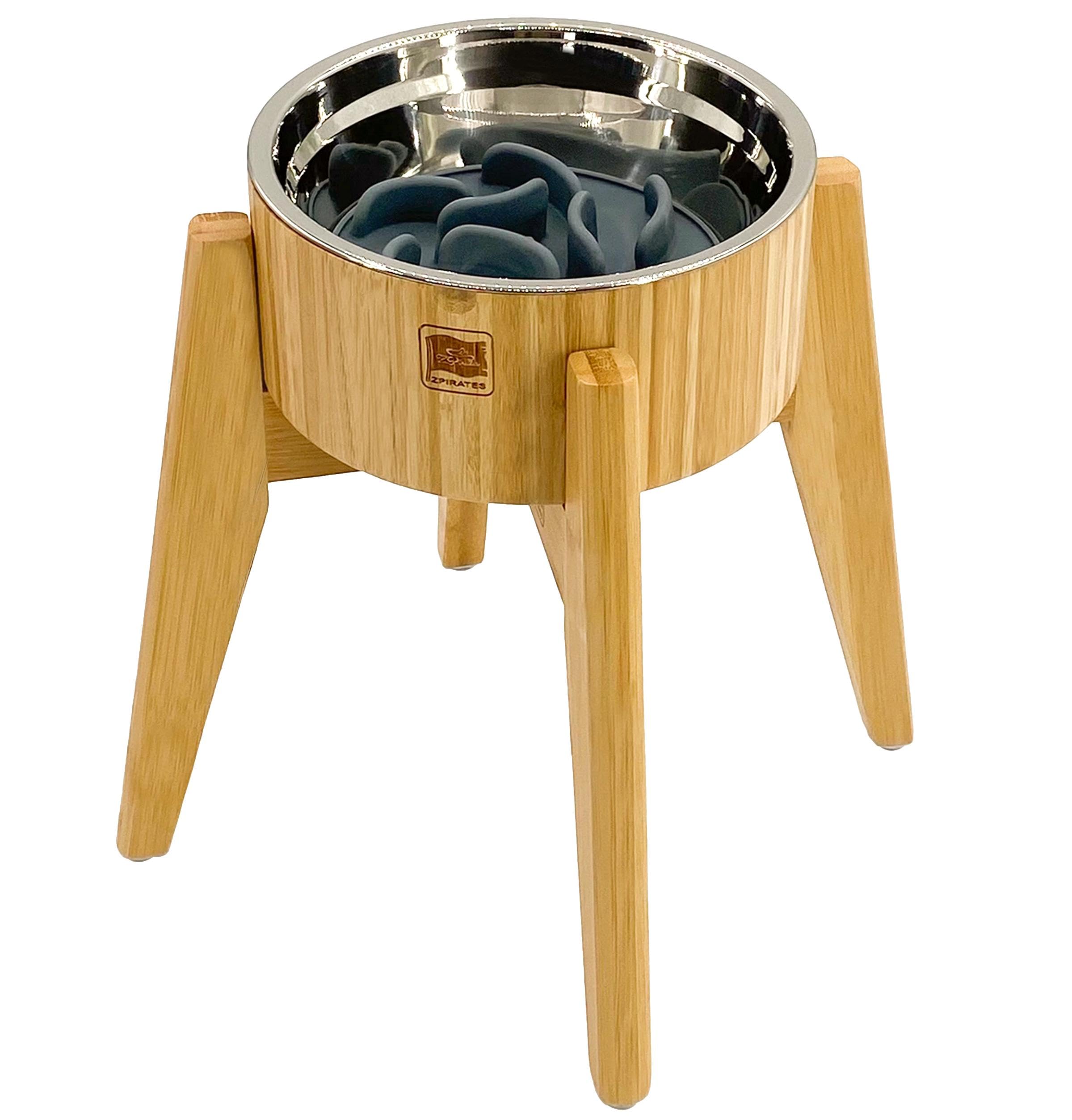 Photo 1 of ***MISSING PARTS***
Elevated Dog Bowl with Slow Feeder Insert - (12-inch High) Ideal for Large Dogs - Suitable for Wet or Dry Dog Foods, Stainless Steel and Bamboo