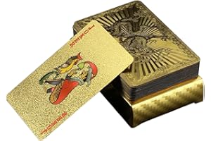 Luxury Gold Foil Playing Deck - Poker Cards Game, PVC Portable Boardgame Set | Premium Leisure Entertainment for Festivals Ce
