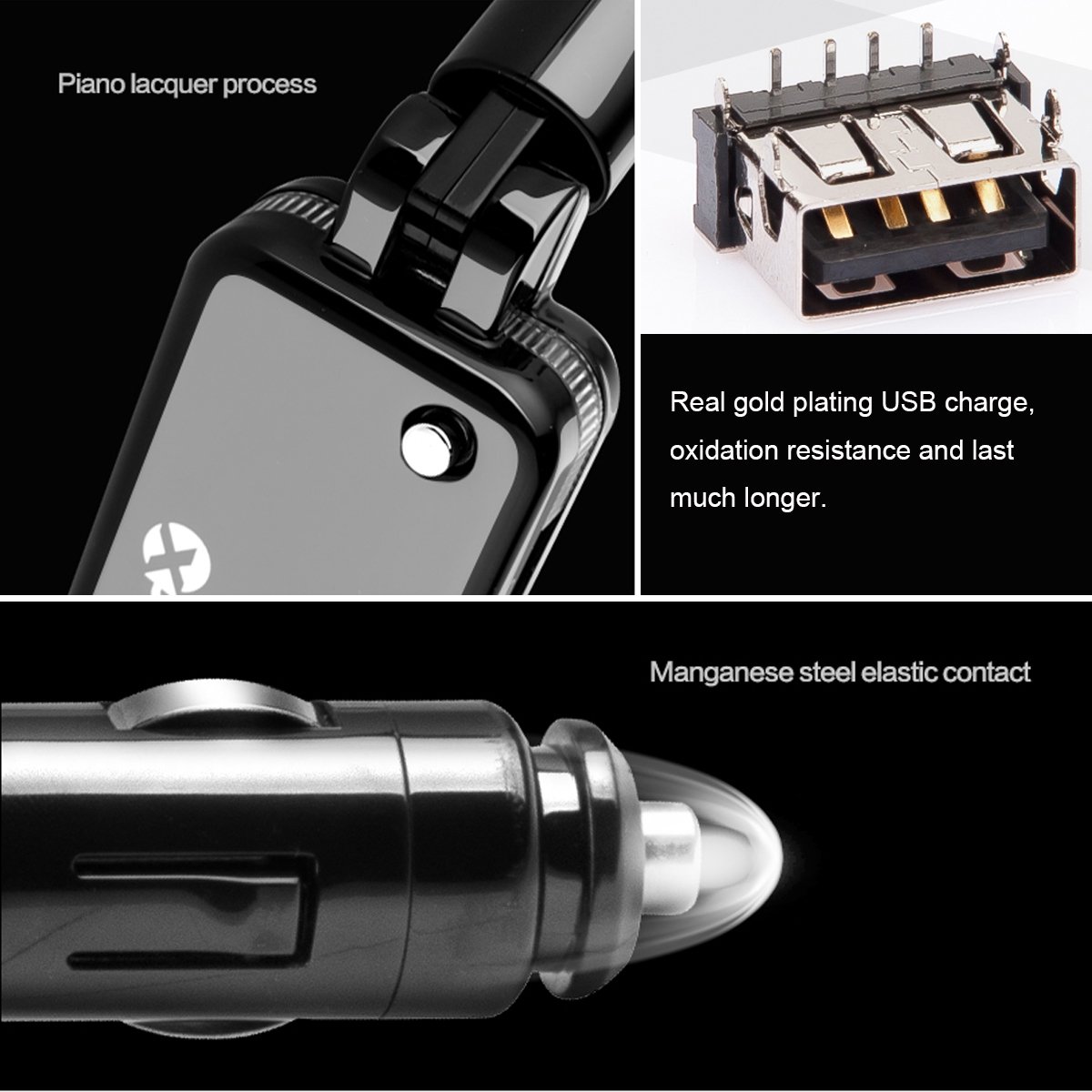 Shackcom Anion Air Purifier for Car with USB Chargers- Air Freshener Eliminate Bacteria, Virus, Smoke and Bad Odors Remover, Car gift, Air Cleaner for Auto and RV