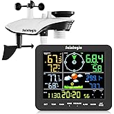 Sainlogic SA8 Home Weather Station with Rain Gauge and Wind Speed, Weather Stations Wireless Indoor Outdoor with Rain Gauge Outdoor, Forecast, Temperature, Humidity, Moon Phase, Alarm Clock(No WiFi)