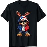 Cool Bunny Puerto Rican Flag Hoodie Outfit Vibes Boricua T-Shirt