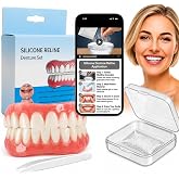 Moldable False Teeth,Dentures for Women and Men Veneers Teeth Silicone Dentures Set for Both Upper and Lower, Temporary Dentures DIY at Home Within Minutes Fix Your Smile