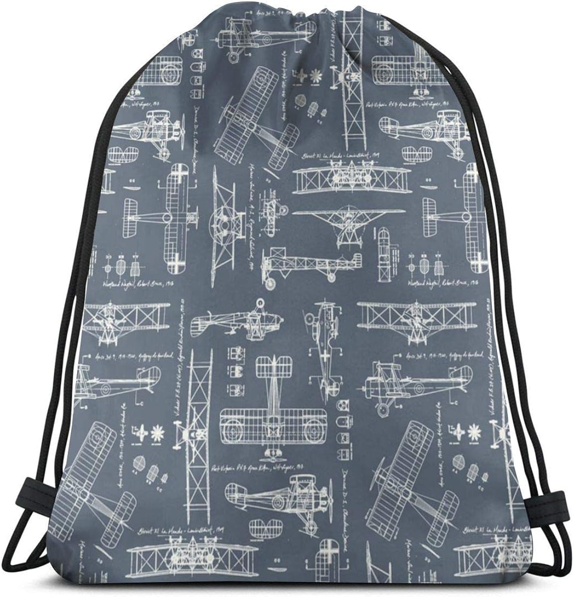 Drawstring Bag Old Airplane Sackpack String Bag Cinch Water Resistant