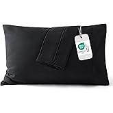 Bedsure Pillow Cases Standard Size Set of 2 - Black Brushed Microfiber Pillowcases, Super Soft Pillowcase, Pillow Case Covers with Envelope Closure, Wrinkle, Fade and Stain Resistant, 20x26 Inches