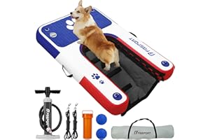 FBSPORT Inflatable Dog Boat Ramp, Float Floating Ramp Floating Ladder for Pool, Dock & Boat, for Dog Up to 200 LBs, Dog Pool 