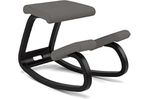 Varier Variable Black/Grey Ergonomic Kneeling Chair – Multi-Purpose Rocking Seat for Home, Office and Study – 10 Year Quality Guarantee