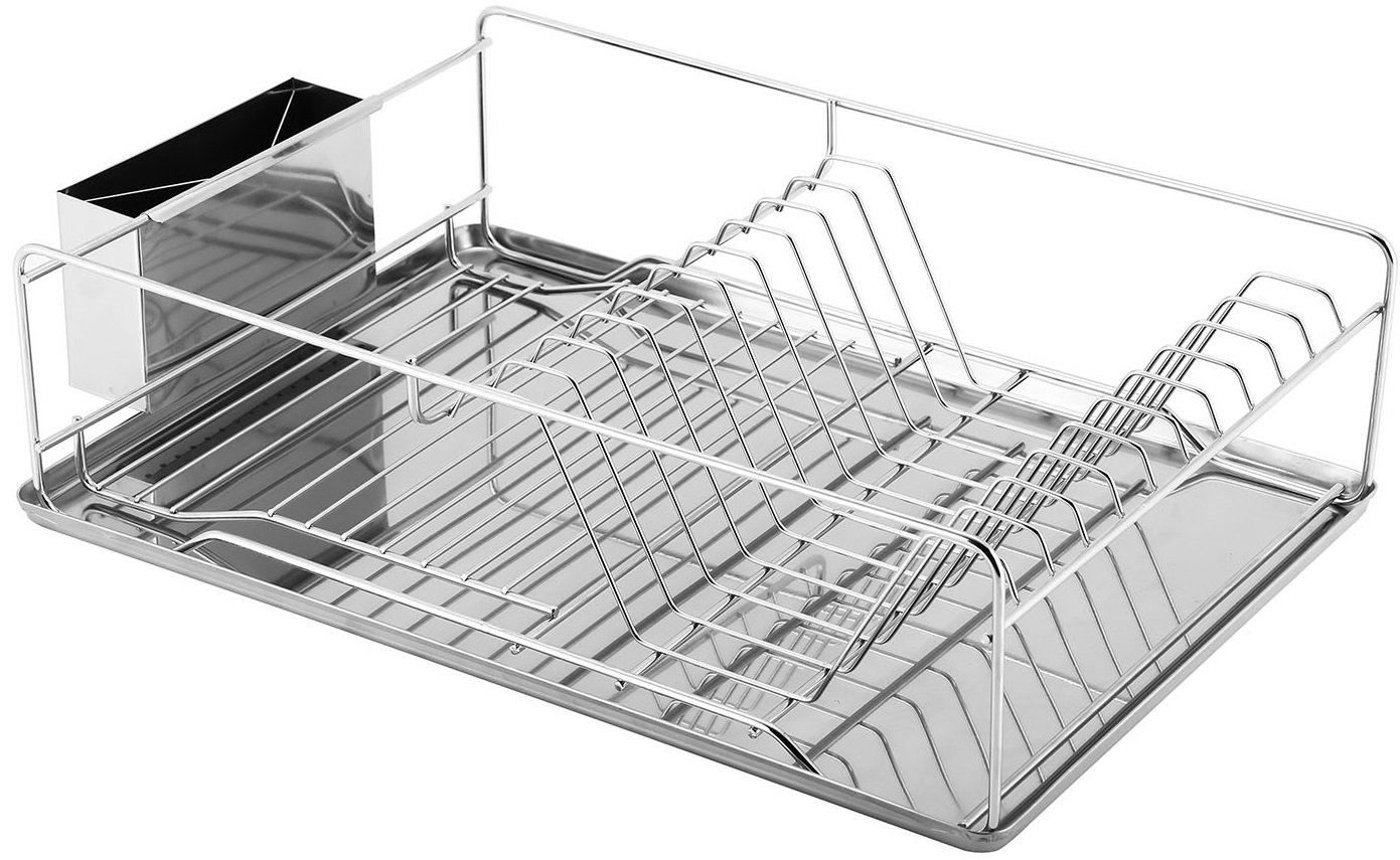GPCT Stainless Steel Dish Rack Removable Drain Board. Keeps Utensils