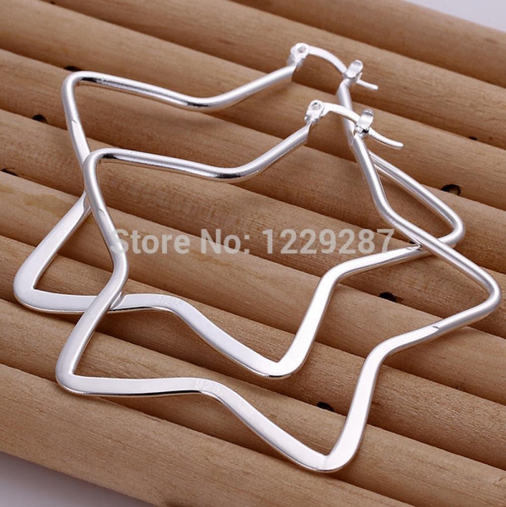 Kiss Love E151 New Arrive Big Star 925 Silver Jewelry Earring 925 Sterling Silver Fashion Jewelry Earring Beautiful Earring For Women