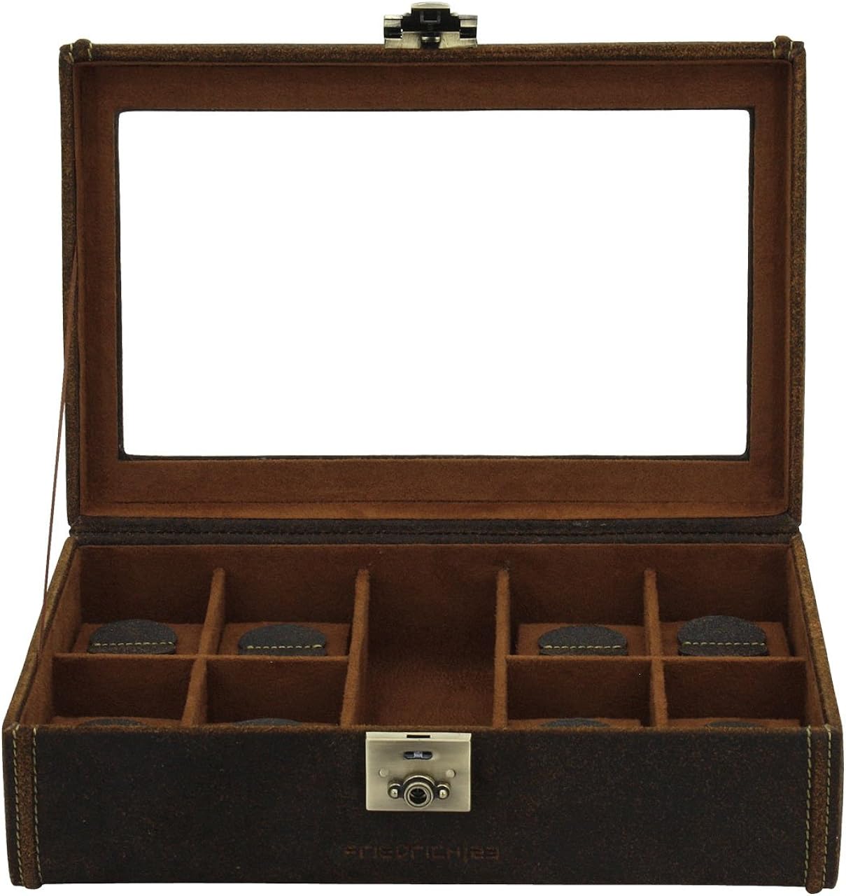 Friedrich 23 Unisex Brown Leather Watch Box for 8 Watches 27022 6, 8 Uhren - Image 5