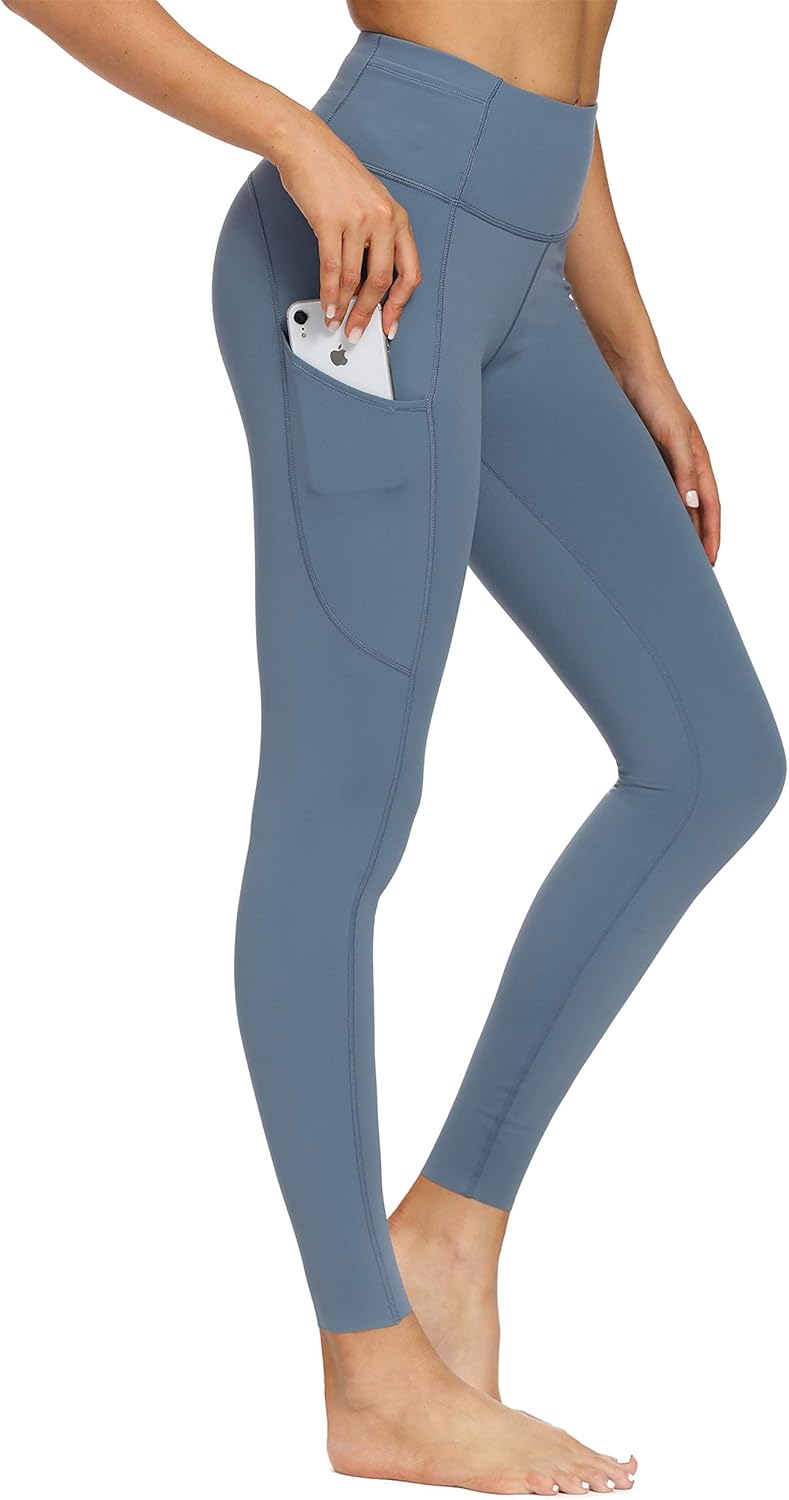 Houmous Women's 4 Out Pockets Buttery Soft High Waisted Full-Length Yoga Pants : Clothing