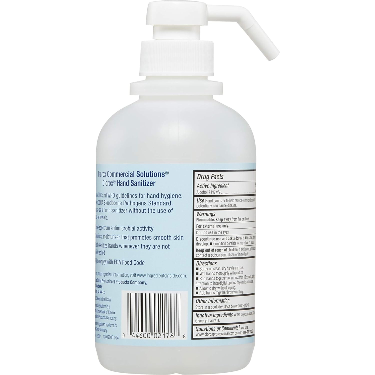Clorox Commercial Solutions Hand Sanitizer Pump, 16.9 Ounces (02176): Industrial & Scientific