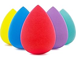 BEAKEY 5 Pcs Makeup Sponge Set, Foundation Blending Beauty Sponge, Flawless for Liquid, Cream, and Powder, Multi-colored Make