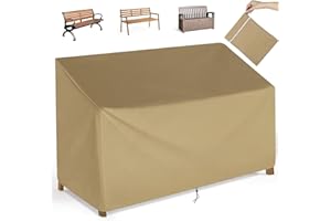 EPICOVER Outdoor Bench Cover for 2-Seater, 600D Patio Bench Furniture Covers with Air Vents, Heavy Duty All Weather Resistant Bench Cover, 53L x 26W x 35H