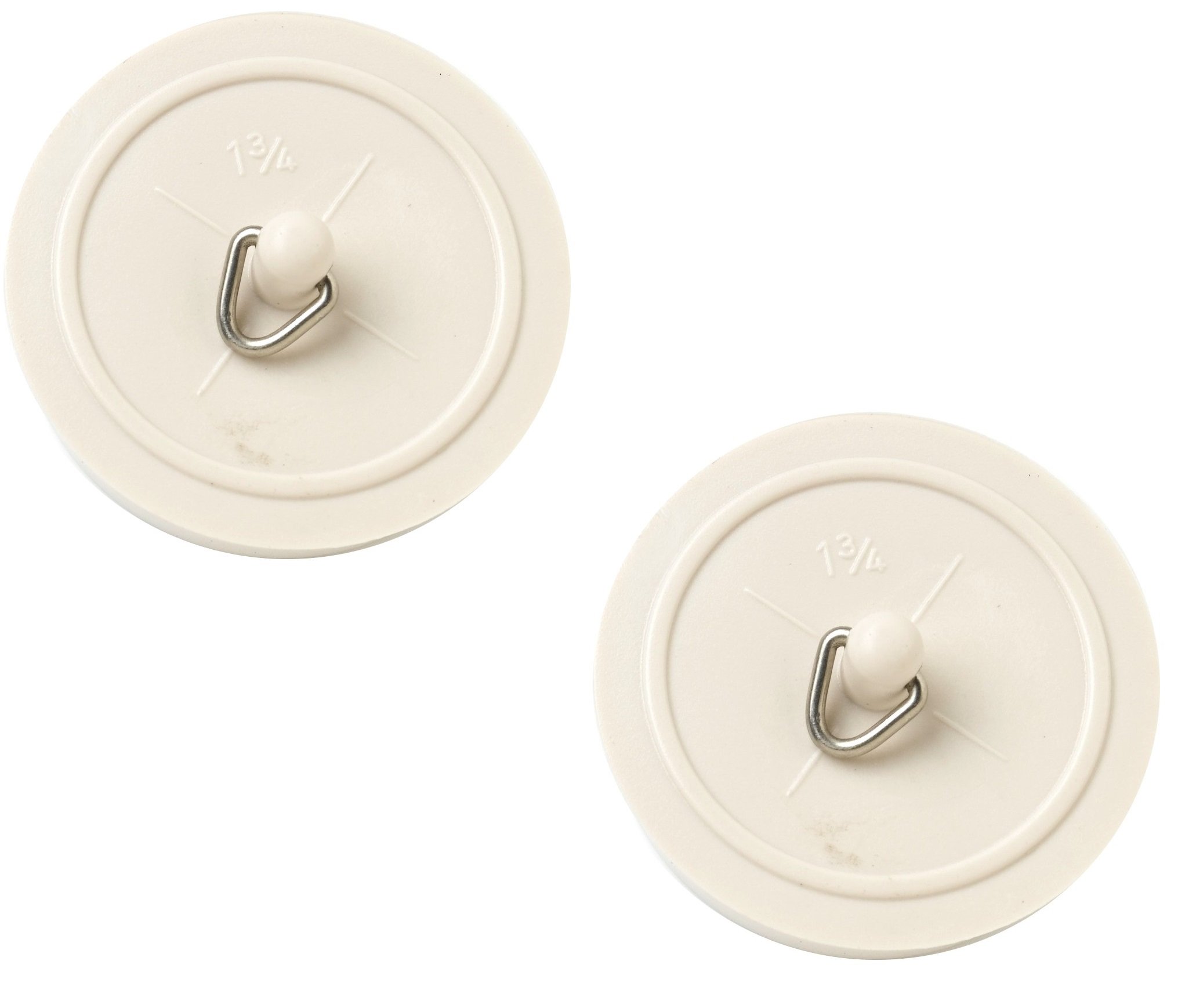 Merriway BH03429 (2 Pcs) 45mm (1.3/4 inch) Basin Bath Plug Stopper White - Pack of 2 Pieces