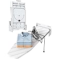 Nisorpa Wall Mounted Ironing Board 37" x 13" Fold Away 180° Swivel Iron Board with Heat Resistant Cover in Wall Ironing Board Space Saving for Home Laundry Room