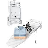 Nisorpa Wall Mounted Ironing Board 37.9" x 11.8", Compact Foldable Iron Board 180&deg; Swivel, Space Saving Wall Ironing Board with Heat Resistant Cover for Laundry Room, Cloakroom, Apartment
