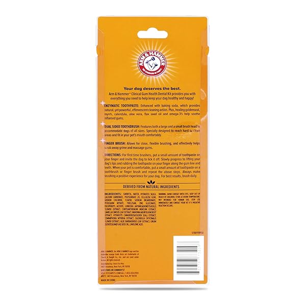 ARM & HAMMER FOR PETS CLINICAL CARE DENTAL GUM HEALTH KIT FOR DOGS | CONTAINS TOOTHPASTE, TOOTHBRUSH & FINGERBRUSH | SOOTHES INFLAMED GUMS, 3-PIECE KIT, CHICKEN FLAVOR
