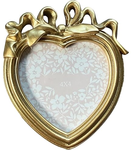 Amazon.com: Isaac Jacobs 5x5 Gold Heart Shaped Rose Border Resin
