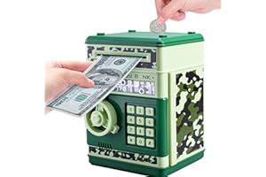 EPHVODI Piggy Bank for 3 4 5 6 7 8 Year Old Boys Gift Ideas, Electronic Password Money Saving Box for Boys Toys Age 4-6, Christmas Birthday Gifts for 8-13 Year Old Boys ATM Machine for Kids 3-5