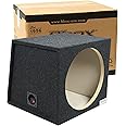Bbox Single Sealed 15 Inch Subwoofer Enclosure - Car Subwoofer Boxes & Enclosures - Premium Subwoofer Box Improves Audio Quality, Sound & Bass - Red & Black Spring Terminals - Charcoal