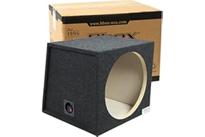ATREND Bbox Single Sealed 15 Inch Subwoofer Enclosure - Car Subwoofer Boxes & Enclosures - Premium Subwoofer Box Improves Audio Quality, Sound & Bass - Red & Black Spring Terminals - Charcoal
