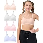 Sascina Girls Training Bras Seamless Teen Girls Sports Bras Adjustable Straps Tween Bra for Girl 10-16
