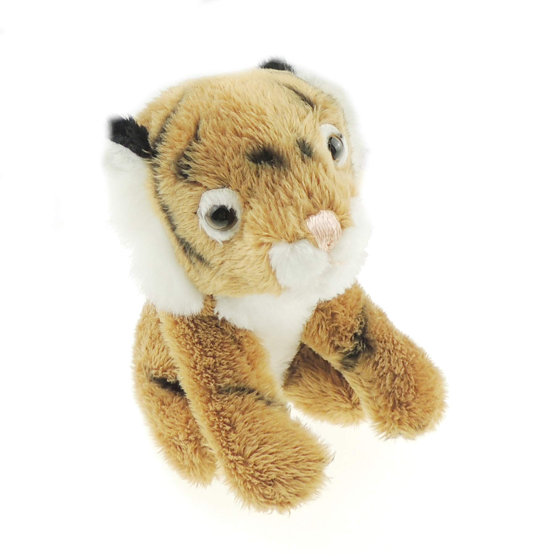 Cute Soft Cuddly Fluffy Plush Fabric Animal Pet Farm Safari Wildlife Women Men Car Handbag Bag Backpack Purse Charm keyring Key Chain Rings (Tiger)