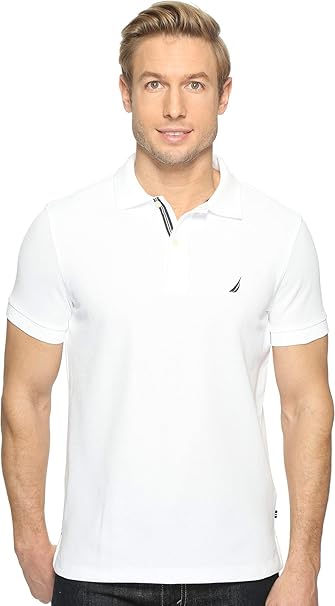 white slim polo shirt