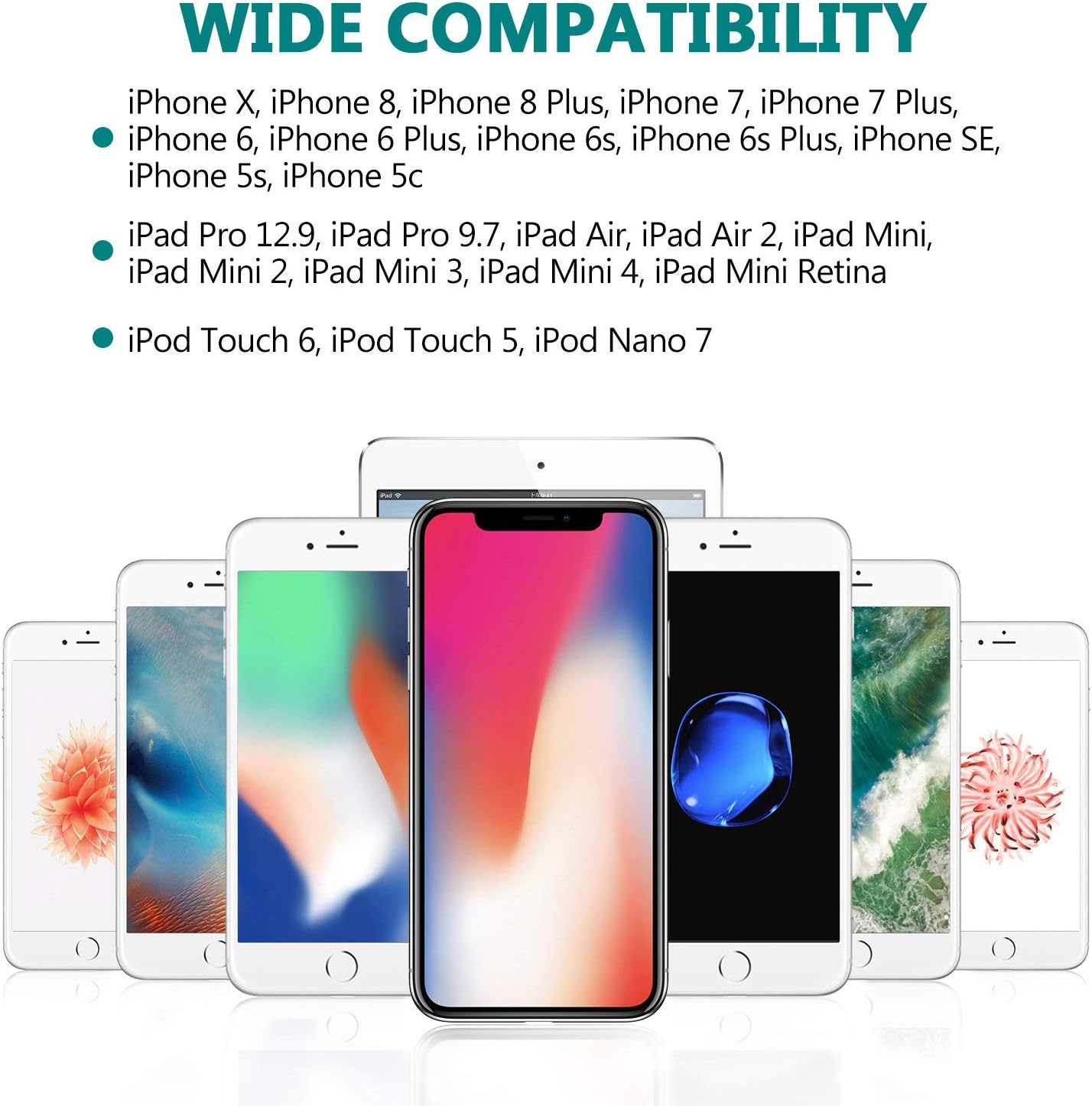iPhone Wall Charger, Sundix Dual Port Wall Charger Power Adapter with 2 Pack 3FT iPhone Charger Charging Cord Compatible with iPhone X 8 8Plus 7 7Plus SE 6sPlus 6s 6 5s, iPad and More (white): Home Audio & Theater