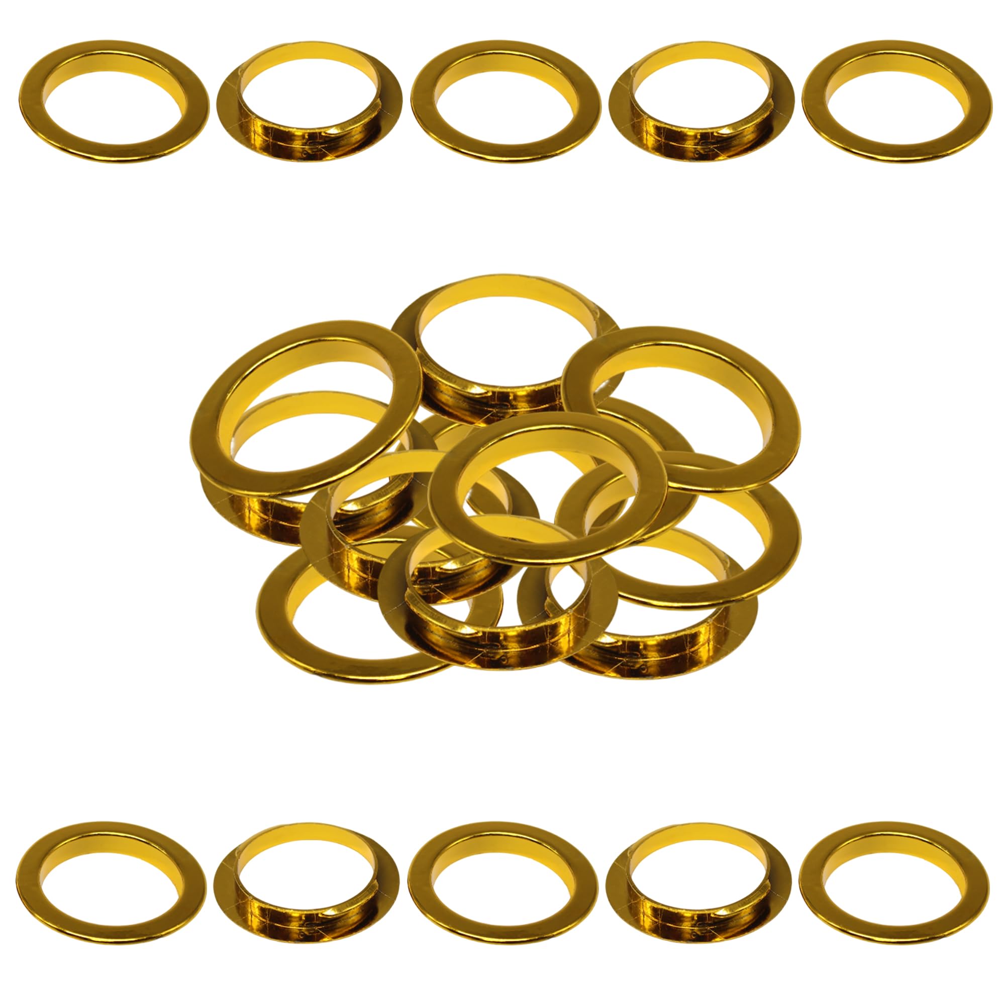 WedDecor 40mm Curtains Eyelet Plastic Drapery Circle Slide Rings Clips Round Grommets for Windows, Room, Doors & Shower Curtain Rods, Backpack Bag Hole, Drapes, 8pcs, Gold