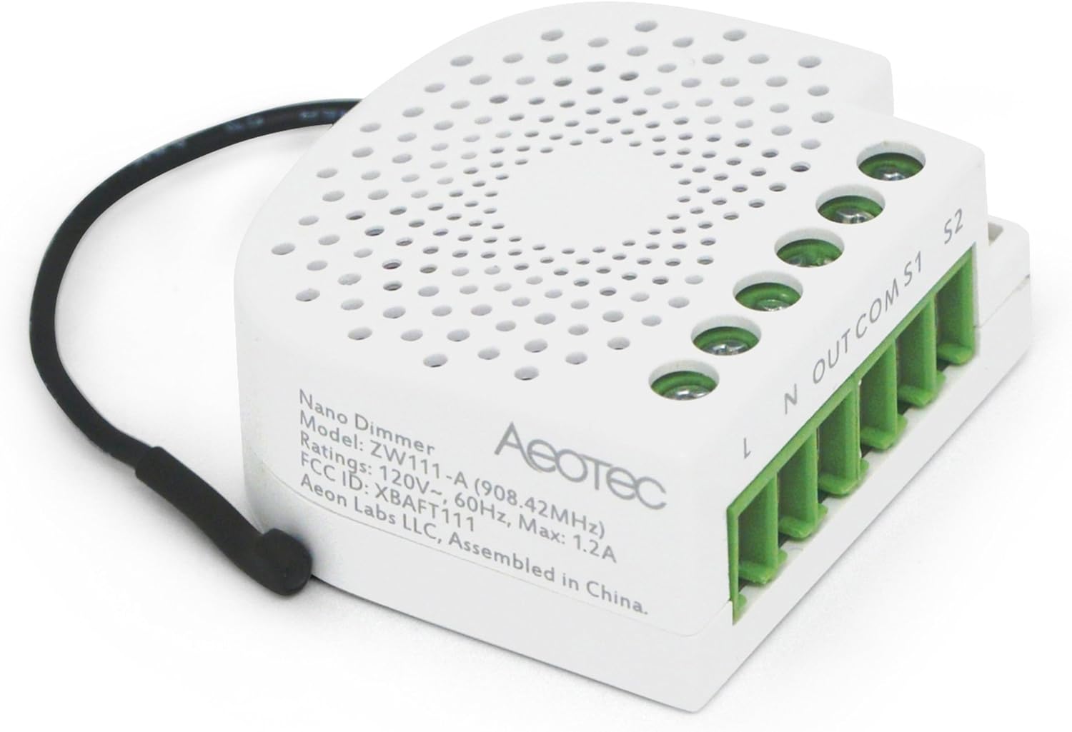 Aeotec Nano Dimmer lighting controller, Z-Wave Plus, In-wall, Light dimming - - 