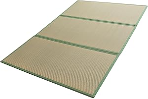 MAXYOYO Japanese Tatami Mat 100% Rush Grass Portable Folding Mat Futon Mattress Firm Traditional Floor Bed 79"x54"x0.47"